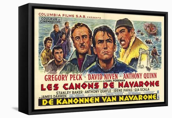 The Guns of Navarone, Belgian Movie Poster, 1961-null-Framed Stretched Canvas