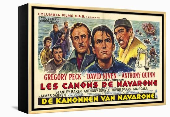 The Guns of Navarone, Belgian Movie Poster, 1961-null-Framed Stretched Canvas