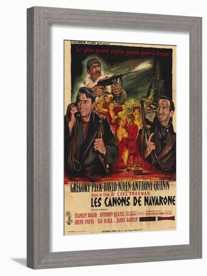 The Guns of Navarone, French Movie Poster, 1961-null-Framed Art Print