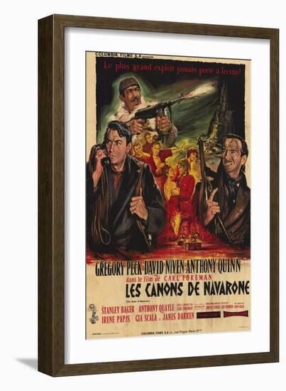 The Guns of Navarone, French Movie Poster, 1961-null-Framed Art Print