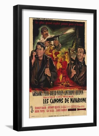 The Guns of Navarone, French Movie Poster, 1961-null-Framed Art Print