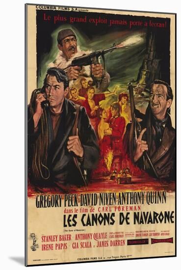 The Guns of Navarone, French Movie Poster, 1961-null-Mounted Art Print