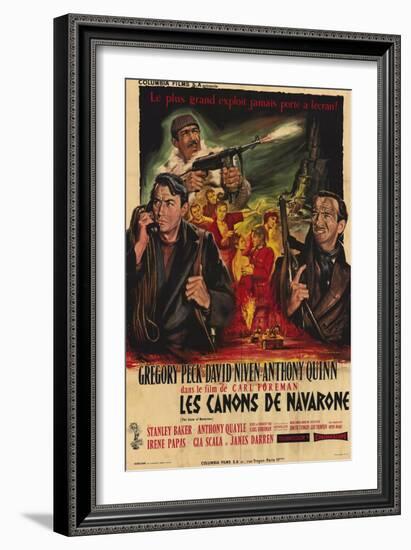 The Guns of Navarone, French Movie Poster, 1961-null-Framed Art Print