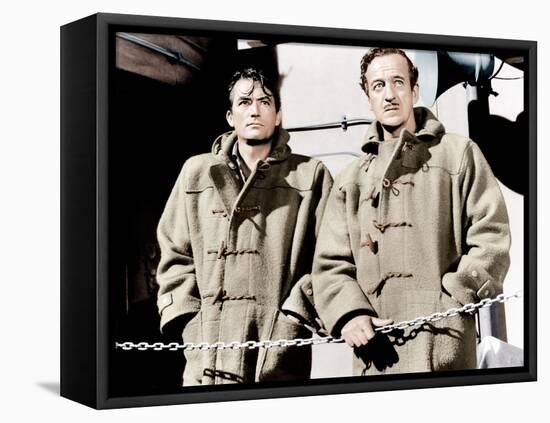 THE GUNS OF NAVARONE, from left: Gregory Peck, David Niven, 1961-null-Framed Stretched Canvas