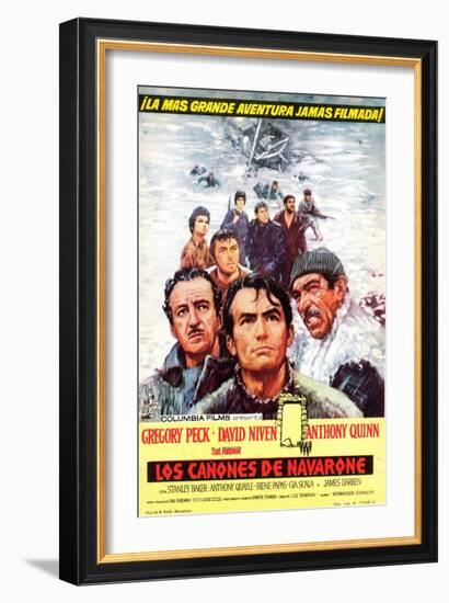 The Guns of Navarone, Spanish Movie Poster, 1961-null-Framed Art Print