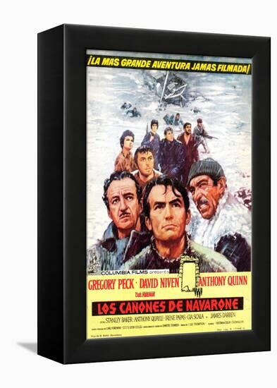 The Guns of Navarone, Spanish Movie Poster, 1961-null-Framed Stretched Canvas