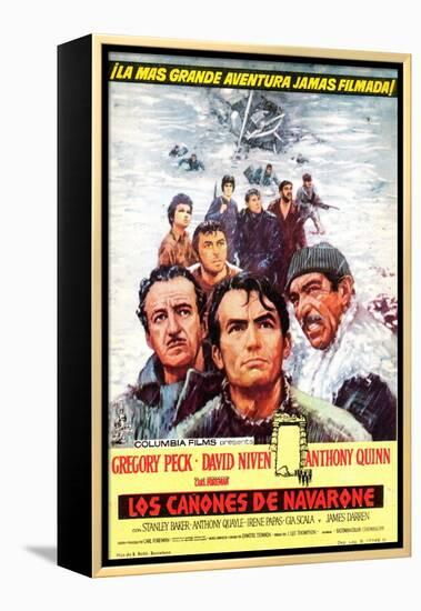 The Guns of Navarone, Spanish Movie Poster, 1961-null-Framed Stretched Canvas