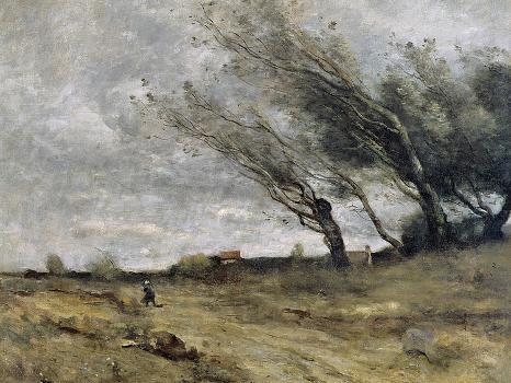 The Gust of Wind, 1870' Art Print - Jean-Baptiste-Camille Corot | Art.com