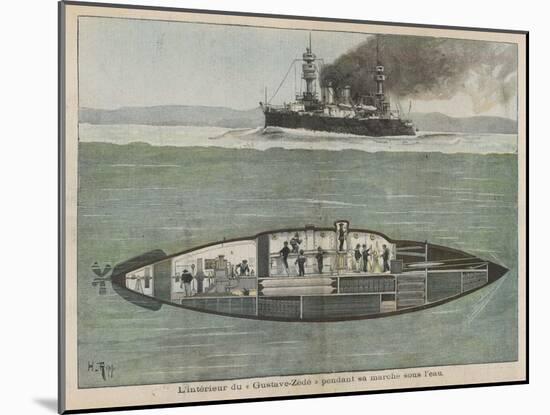 The Gustave Zede, One of the World's First Successful Submarines Performing-null-Mounted Art Print