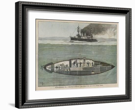 The Gustave Zede, One of the World's First Successful Submarines Performing-null-Framed Art Print