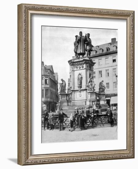 The Gutenberg Monument, Frankfurt, Germany, Late 19th Century-John L Stoddard-Framed Giclee Print