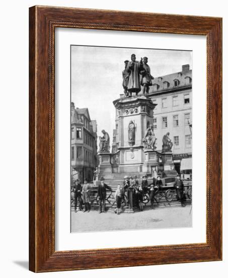 The Gutenberg Monument, Frankfurt, Germany, Late 19th Century-John L Stoddard-Framed Giclee Print