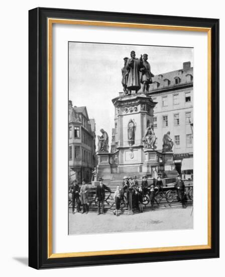 The Gutenberg Monument, Frankfurt, Germany, Late 19th Century-John L Stoddard-Framed Giclee Print