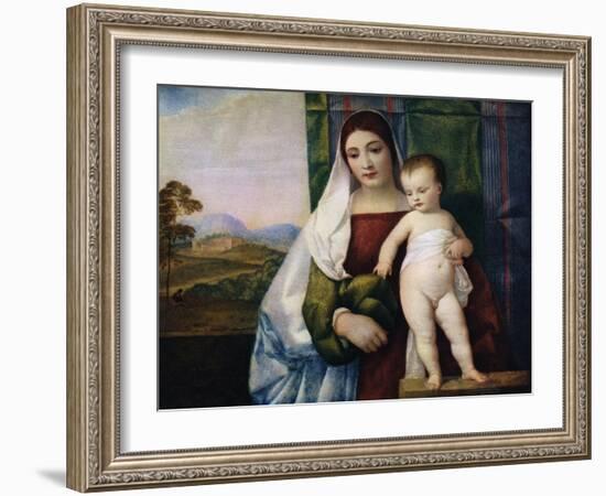 The Gypsy Madonna, C1510-Titian (Tiziano Vecelli)-Framed Giclee Print