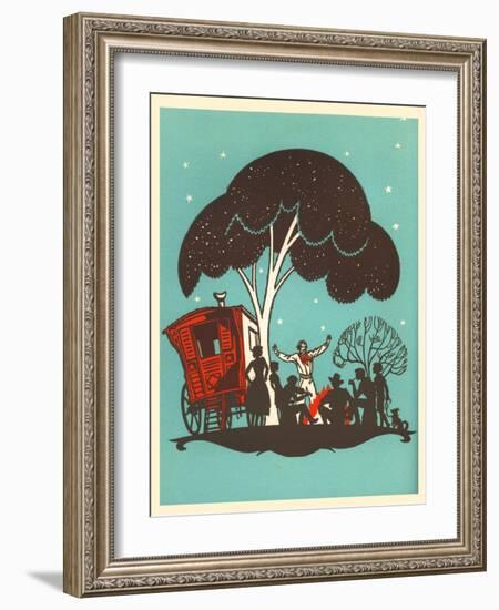 The Gypsy Story Teller-Frank Dobias-Framed Art Print