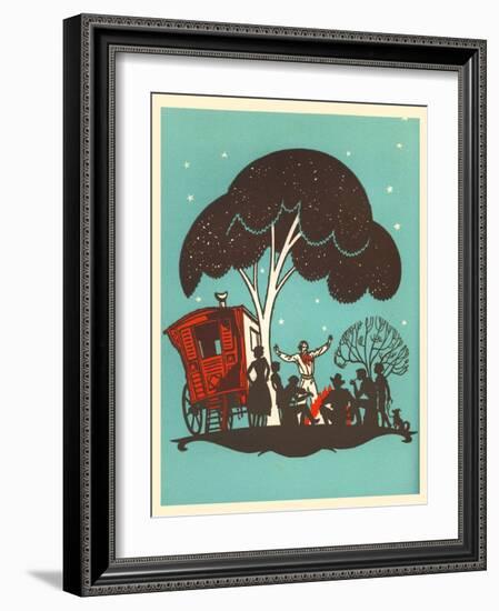 The Gypsy Story Teller-Frank Dobias-Framed Art Print