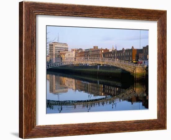 The Ha'Penny Bridge Over the Liffey River, Dublin, County Dublin, Eire (Ireland)-Bruno Barbier-Framed Photographic Print