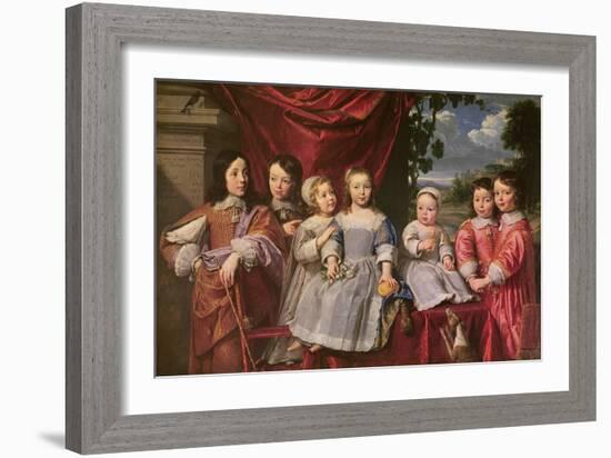 The Habert De Montmort Children, 1649 (Oil on Canvas)-Philippe De Champaigne-Framed Giclee Print