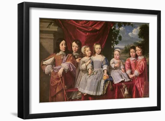 The Habert De Montmort Children, 1649 (Oil on Canvas)-Philippe De Champaigne-Framed Giclee Print