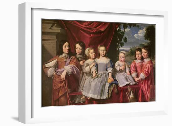 The Habert De Montmort Children, 1649 (Oil on Canvas)-Philippe De Champaigne-Framed Giclee Print