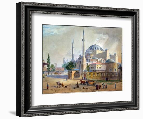 The Hagia Sophia in Constantinople Par Mayer, Luigi (1755-1803). Watercolour on Paper, Size : 26,5X-Luigi Mayer-Framed Giclee Print