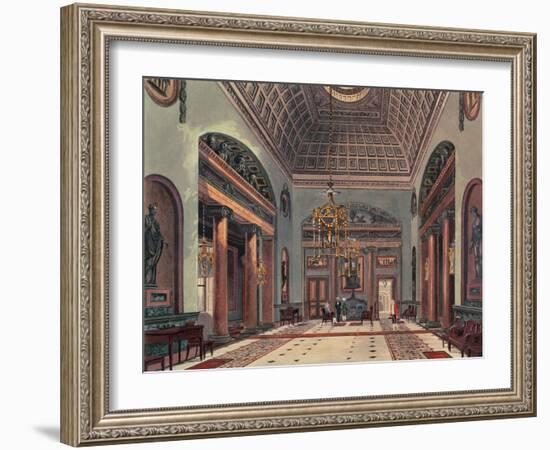 The Hall of Entrance, Carlton House from Pyne's 'Royal Residences', 1818 (Coloured Engraving)-William Henry Pyne-Framed Giclee Print