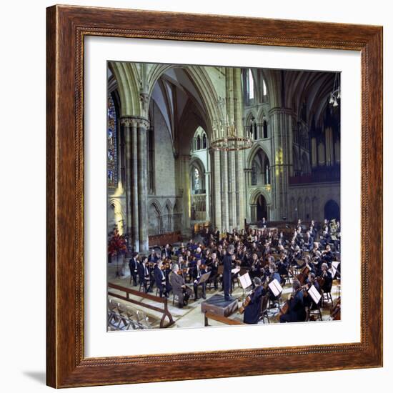 The Halle Orchestra in a Performance at Lincoln Cathedral, Lincolnshire, 1973-Michael Walters-Framed Photographic Print