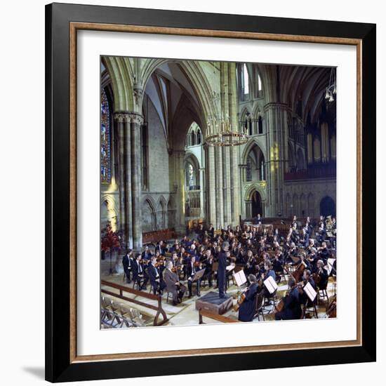 The Halle Orchestra in a Performance at Lincoln Cathedral, Lincolnshire, 1973-Michael Walters-Framed Photographic Print