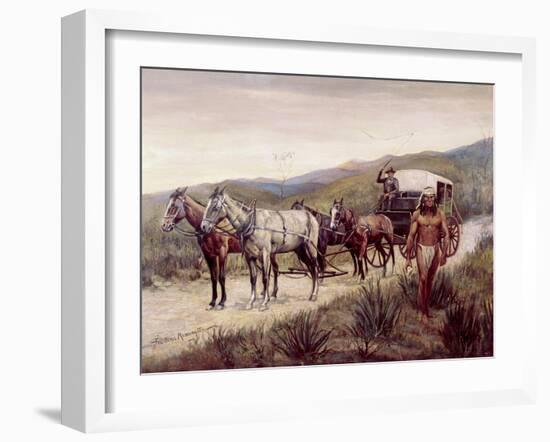 The Halted Stagecoach-Frederic Sackrider Remington-Framed Giclee Print