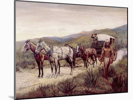 The Halted Stagecoach-Frederic Sackrider Remington-Mounted Giclee Print