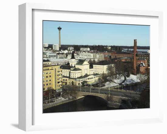 The Hameenkatu Bridge Crosses River Tammerkoski by Tampere Theatre in Tampere, Pirkanmaa, Finland-Stuart Forster-Framed Photographic Print