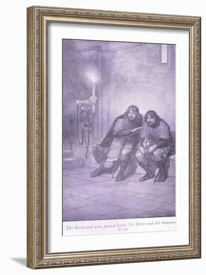The Hand and Arm Passed before Sir Ectar and Sir Gawaine-William Henry Margetson-Framed Giclee Print