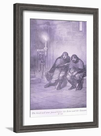 The Hand and Arm Passed before Sir Ectar and Sir Gawaine-William Henry Margetson-Framed Giclee Print