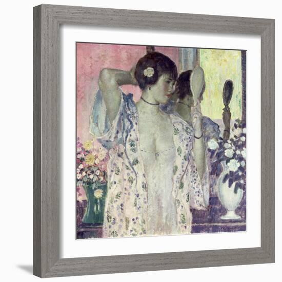 The Hand Mirror-Frederick Carl Frieseke-Framed Giclee Print