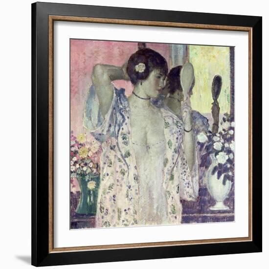 The Hand Mirror-Frederick Carl Frieseke-Framed Giclee Print