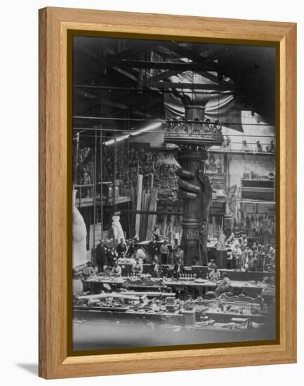 The Hand of the Statue of Liberty in the Monduit Workshop, 1876-null-Framed Premier Image Canvas