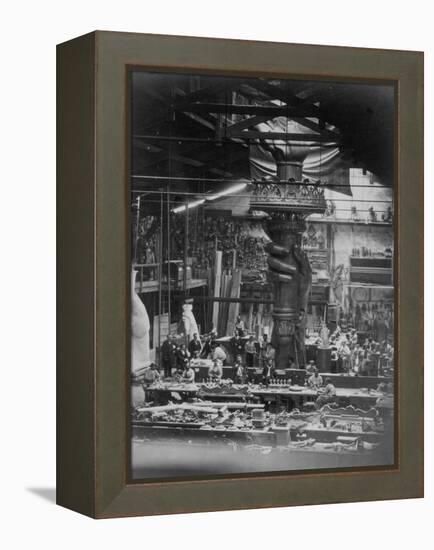 The Hand of the Statue of Liberty in the Monduit Workshop, 1876-null-Framed Premier Image Canvas