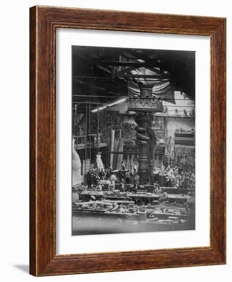 The Hand of the Statue of Liberty in the Monduit Workshop, 1876-null-Framed Photographic Print