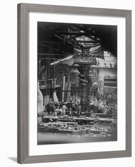 The Hand of the Statue of Liberty in the Monduit Workshop, 1876-null-Framed Photographic Print