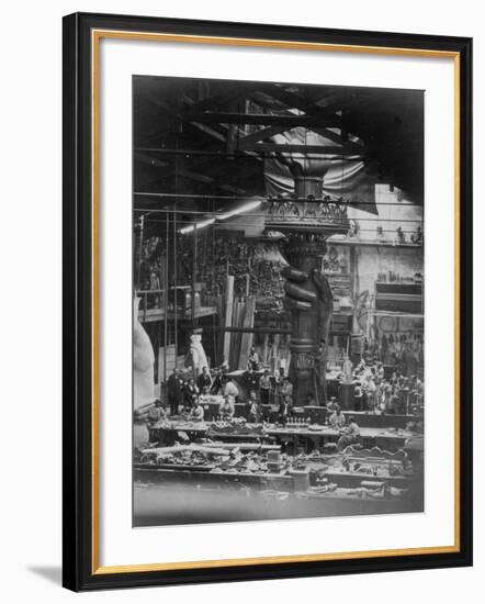 The Hand of the Statue of Liberty in the Monduit Workshop, 1876-null-Framed Photographic Print