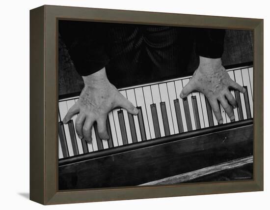 The Hands of Pianist Josef Hofmann Photographed from Above to Show the Reach of His Small Hands-Gjon Mili-Framed Premier Image Canvas