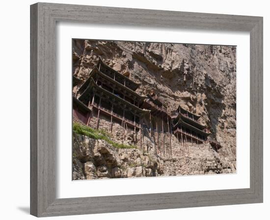 The Hanging Temple (Hanging Monastery) Near Mount Heng in the Province of Shanxi, China, Asia-Michael Runkel-Framed Photographic Print