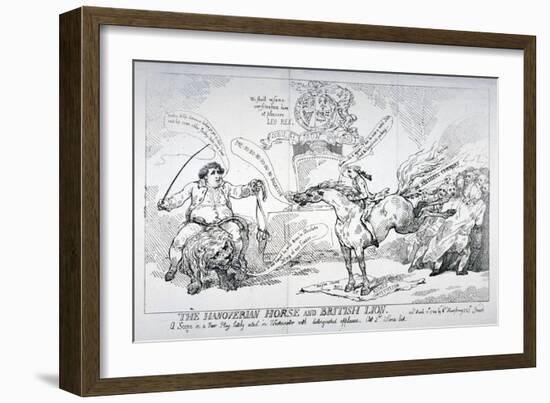 The Hanoverian Horse and British Lion, 1784-Thomas Rowlandson-Framed Giclee Print