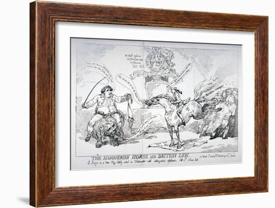 The Hanoverian Horse and British Lion, 1784-Thomas Rowlandson-Framed Giclee Print