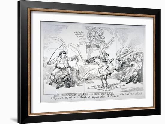 The Hanoverian Horse and British Lion, 1784-Thomas Rowlandson-Framed Giclee Print