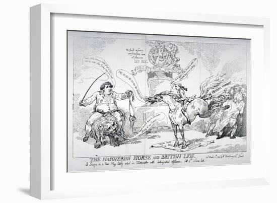 The Hanoverian Horse and British Lion, 1784-Thomas Rowlandson-Framed Giclee Print