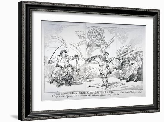 The Hanoverian Horse and British Lion, 1784-Thomas Rowlandson-Framed Giclee Print