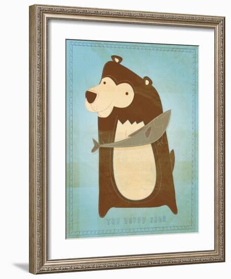 The Happy Bear-John W^ Golden-Framed Art Print