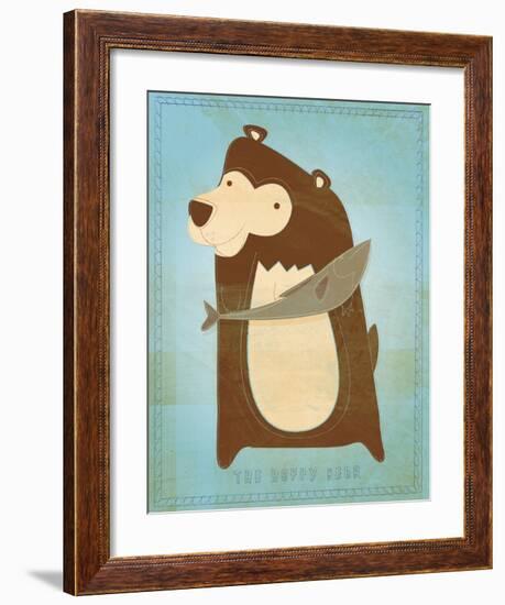 The Happy Bear-John W^ Golden-Framed Art Print