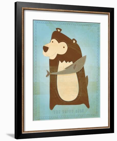 The Happy Bear-John W^ Golden-Framed Art Print